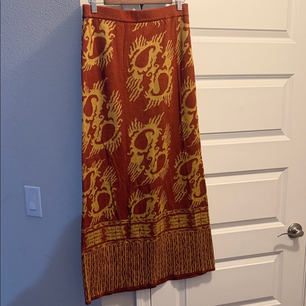 Peruvian Connection Red and Yellow Maxi Skirt
